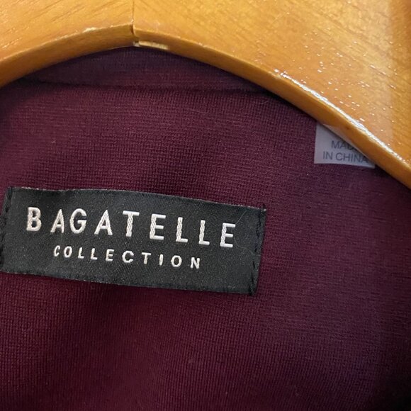 Bagatelle Burgundy Knit Longline Double Breasted Blazer - Picture 4 of 7